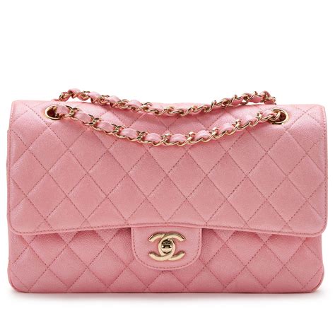 pink chanel classic flap